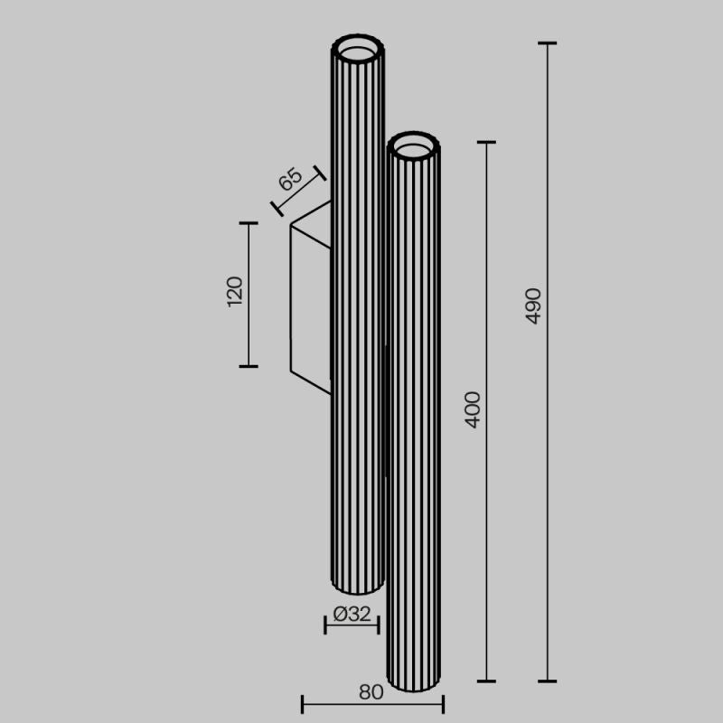 Maytoni Calipso LED Wall Light, Brass, Height 49 Cm, Metal, 4-bulb - 4099776153559