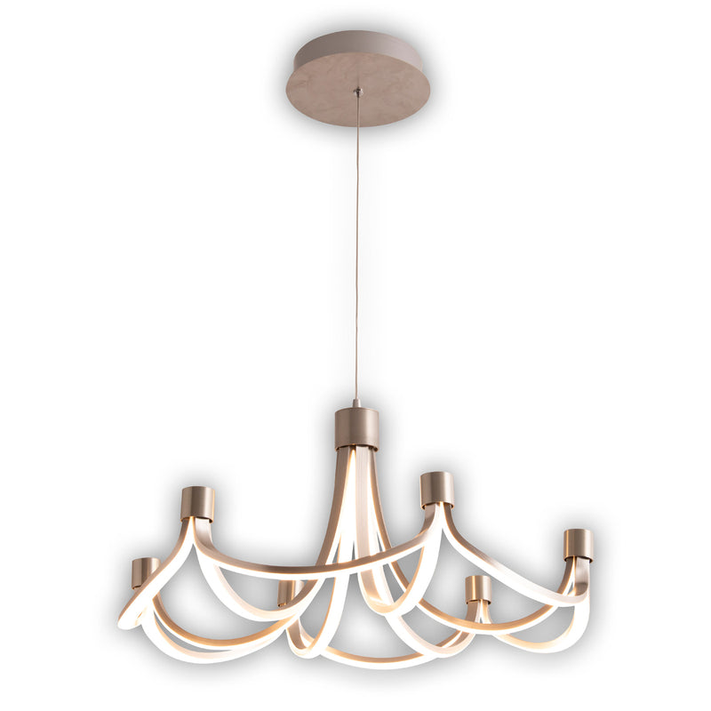 Näve LED Hängeleuchte Festos dimmbar nickel matt Designer Lampe 55cm Ø 3400lm - 4003222883921