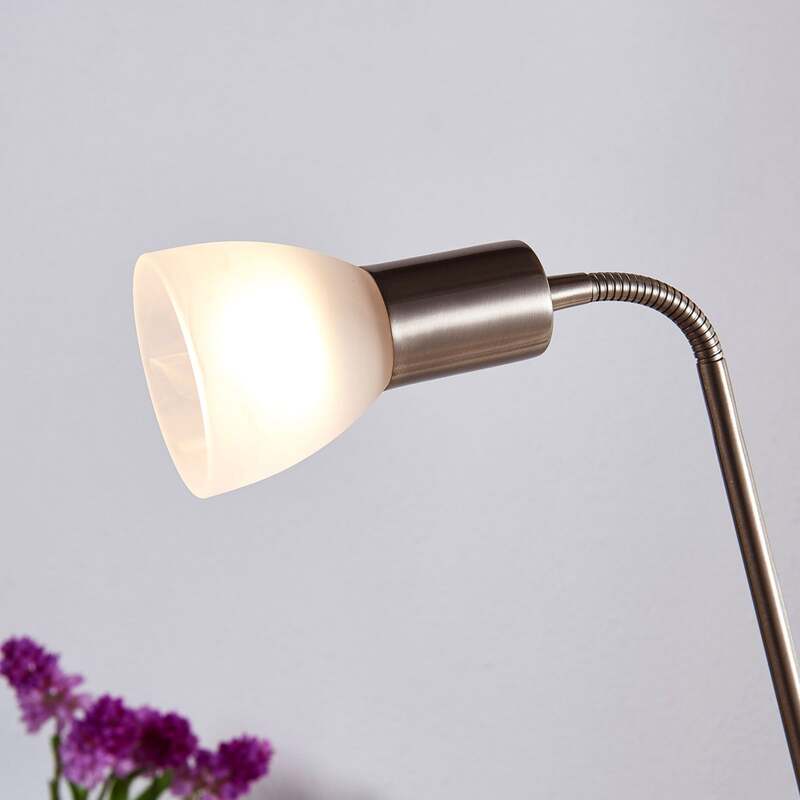 Lindby Stehlampe Felicia LED Leselampe Lampe nickel 180cm E27 35cm Höhe - 4251096532593