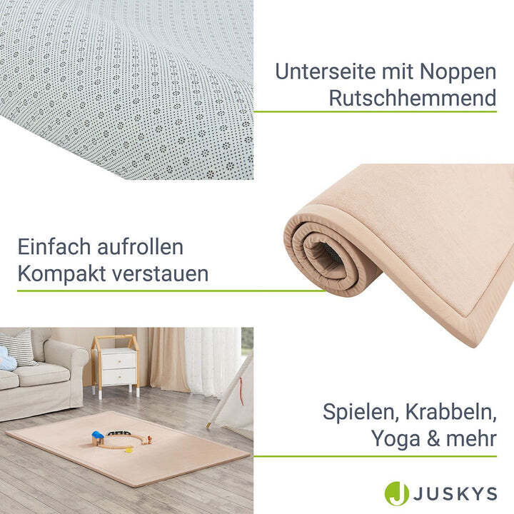 Kinder Spielmatte Krabbelmatte 180x120cm Maila Weiche Memory Foam Platzsparend - 4260565528623