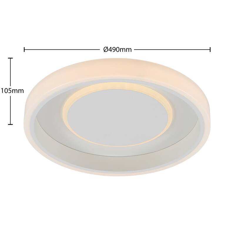 Lindby Deckenleuchte Wikani LED Lampe dimmbar RGB CCT weiß Ø 49 cm Fernbedienung - 4251096599374
