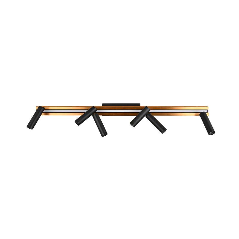 TRIO LIGHTING LED Deckenstrahler Zeno 6-flammig dimmbar schwarz/gold Metall - 4017807627329