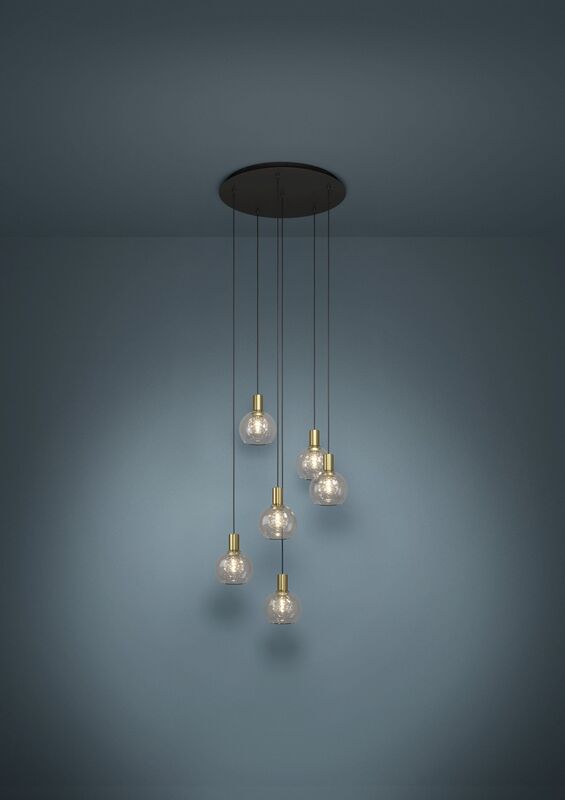LED Pendelleuchte dimmbar Terque Hängelampe 6-flammig schwarz Ø60cm 3060lm - 9008606274086