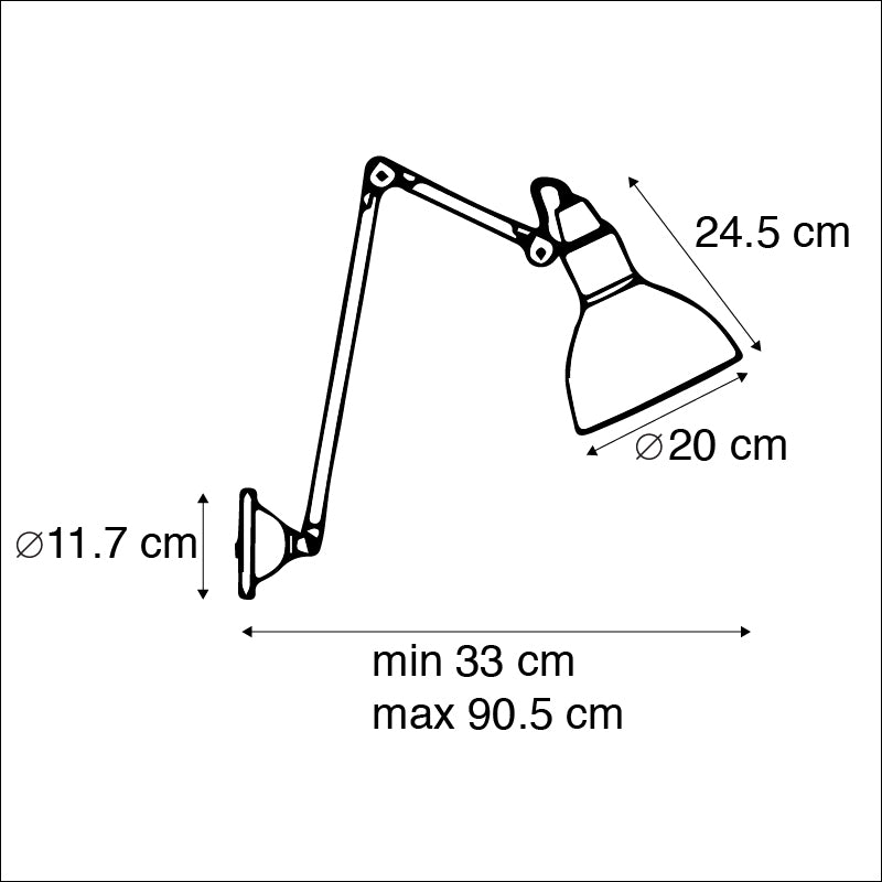Industrial Wall Lamp Black Adjustable - Wye - 8718881090929