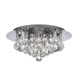B-Ware Searchlight Deckenleuchte Lampe Hanna LED Kristallleuchte dimmbar chrom Ø35cm