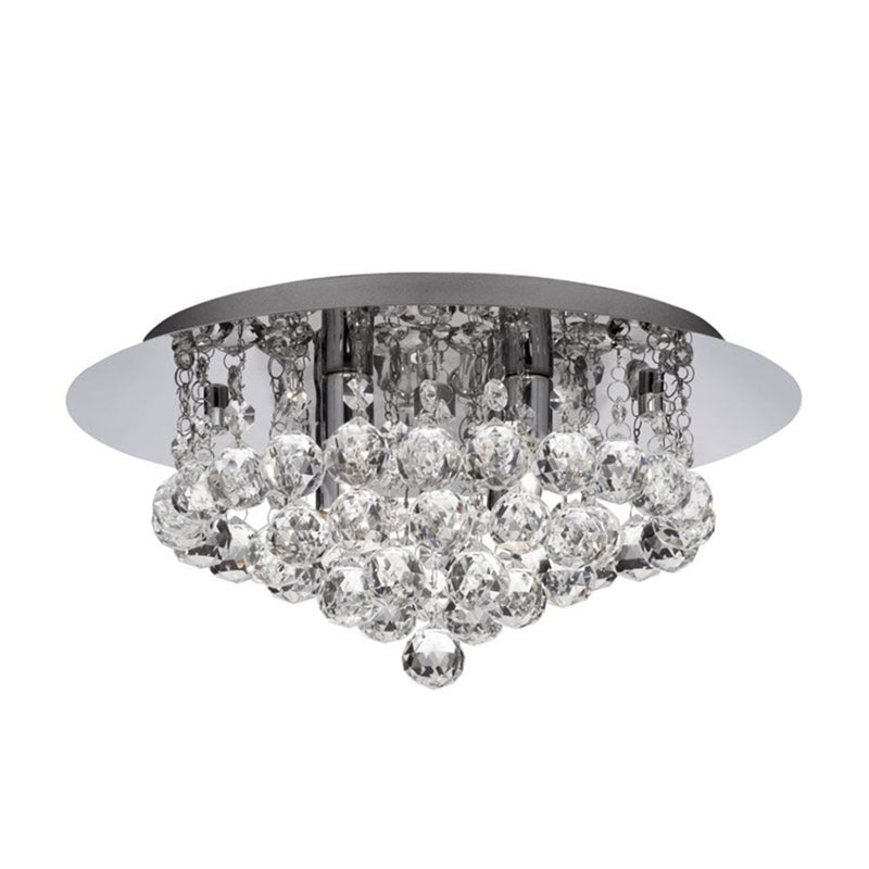 Searchlight Deckenleuchte Lampe Hanna LED Kristallleuchte dimmbar chrom Ø35cm - 5013874355461