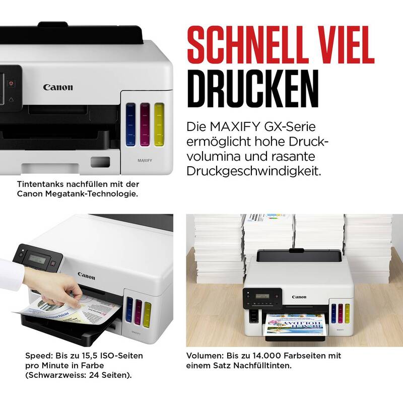 Canon MAXIFY GX4050 Multifunktionsdrucker Tintenstrahl Drucker Scanner Fax A4 - 4549292204261