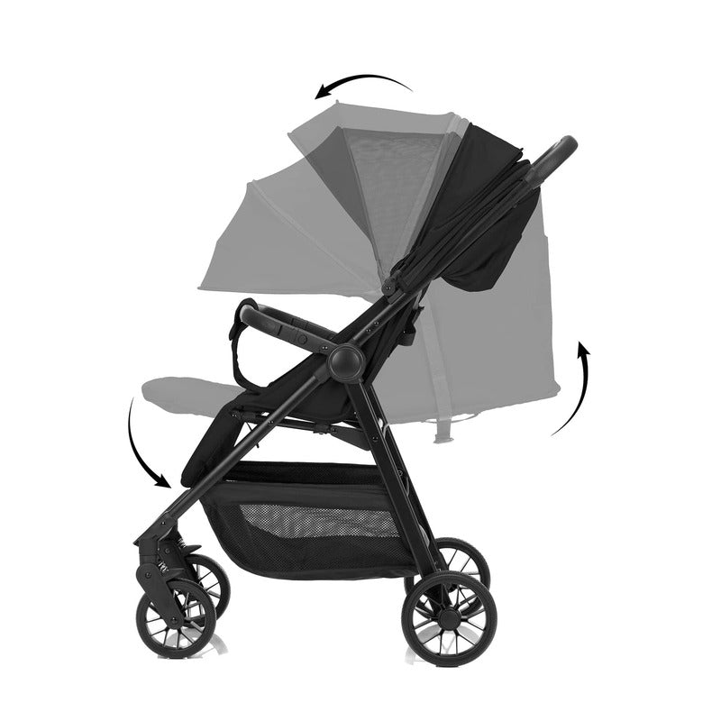 Little one Buggy MILO Schwarz Kinderwagen Sportwagen 4-Räder 5-Punkt-Gurt 8,2kg - 9120140820946