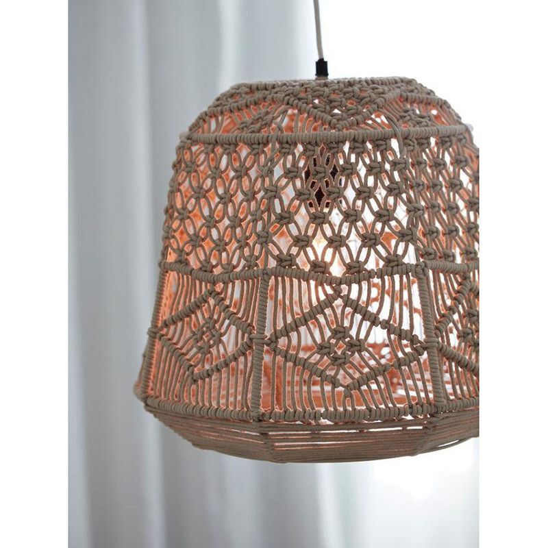 Makramee-Hängeleuchte Jippie 40 cm, Beige – PR Home - 7330976124367