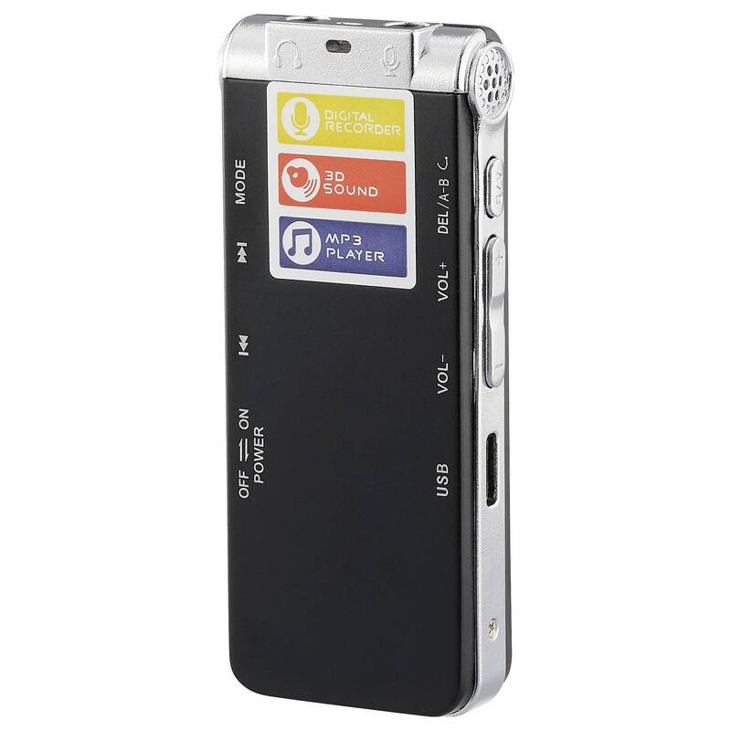 RENKFORCE RF-DVR-L169 DIGITALE Diktiergerät Sprachaufzeichner 8GB schwarz USB-C - 4064161394381