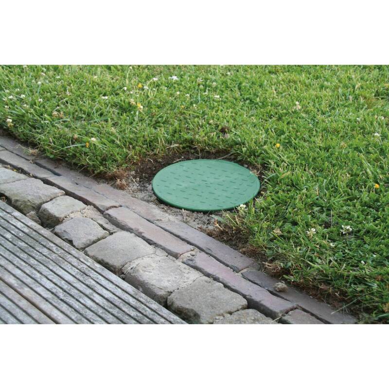 Heitronic Bodeneinbaudose schwarz grün Kabeldose Außenbereich 250x255mm robust - 4002940210354