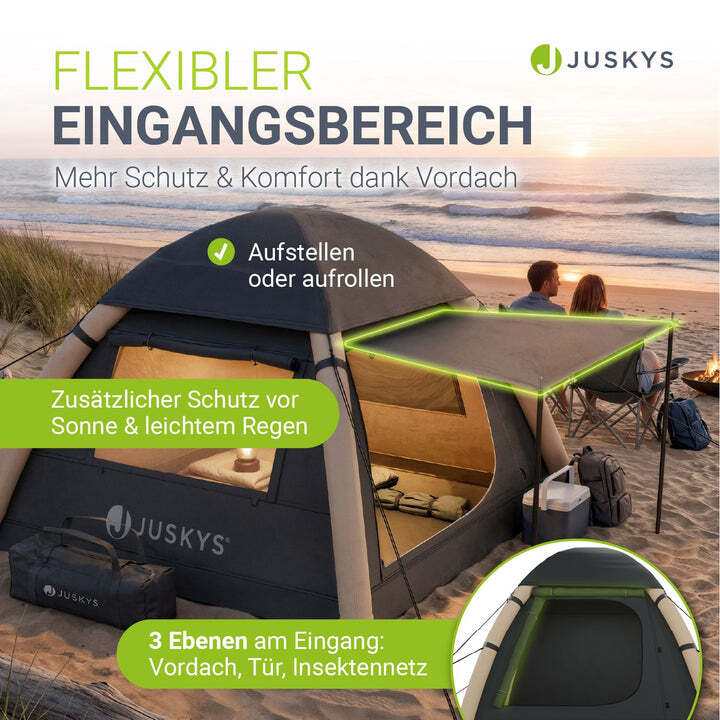 Campingzelt aufblasbar 1-3 Personen Luftzelt wasserdicht schnell aufbaubar Gr M - 4262437187686