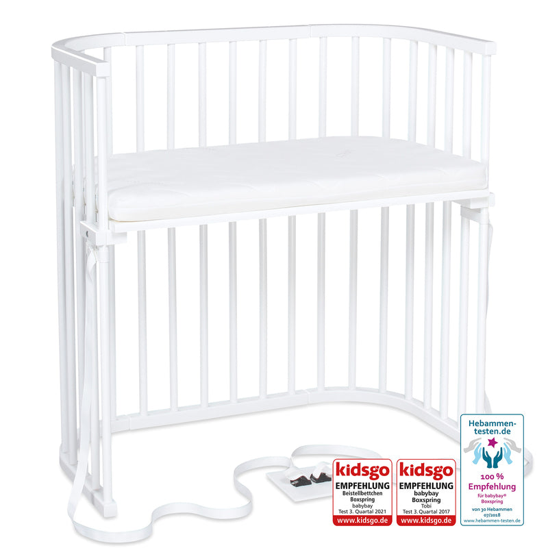 Babybay Baby Beistellbett Babybett Boxspring Liegefläche 51 x 89 cm Buche weiß - 4260095222459