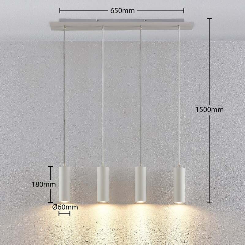 Lindby Hängeleuchte Joffrey LED Pendelleuchte Lampe dimmbar weiß 76cm 4-flg - 4251096573022