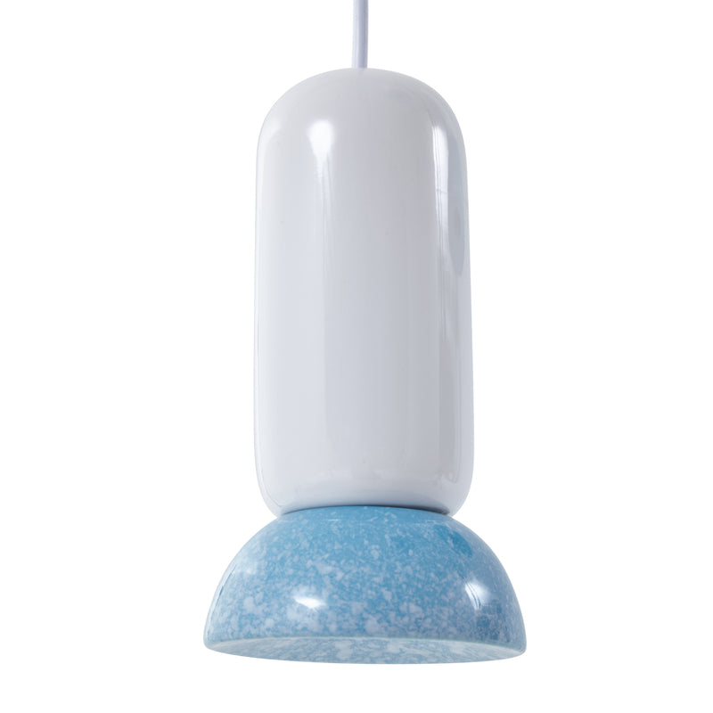 Lindby Hängeleuchte Kerimi LED Pendelleuchte Lampe dimmbar creme blau 3-flammig - 4251911775976