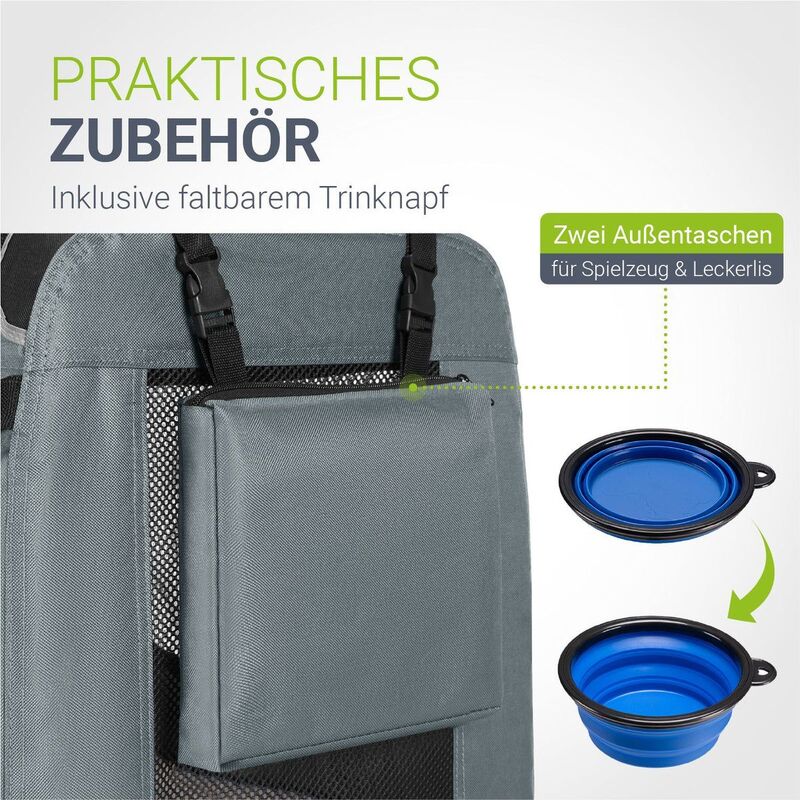 Hundebox Auto faltbar Hundetransportbox mit Tragegriff Decke und Faltnapf - 4260304769911
