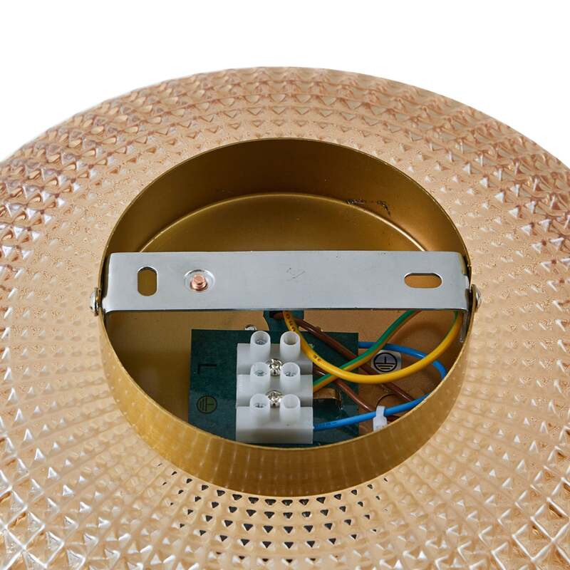 Lindby Deckenleuchte Hildur Ø 25 cm amber Glas dimmbar E27 IP20 - 4251911793352