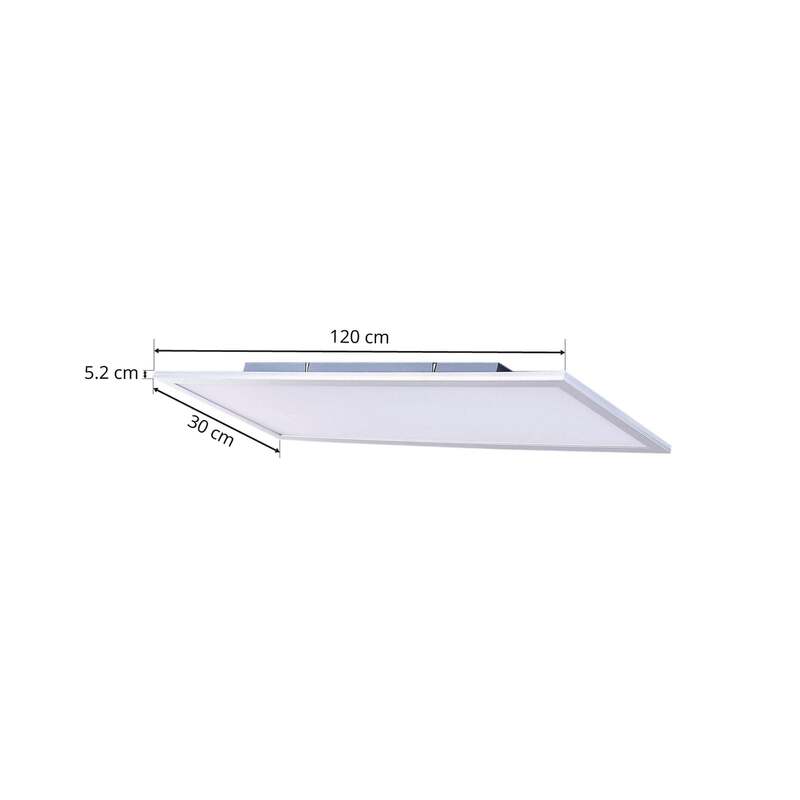 Lindby LED-Panel Livel dimmbar CCT 120x30cm Fernbedienung silber weiß 36W - 4251096528435
