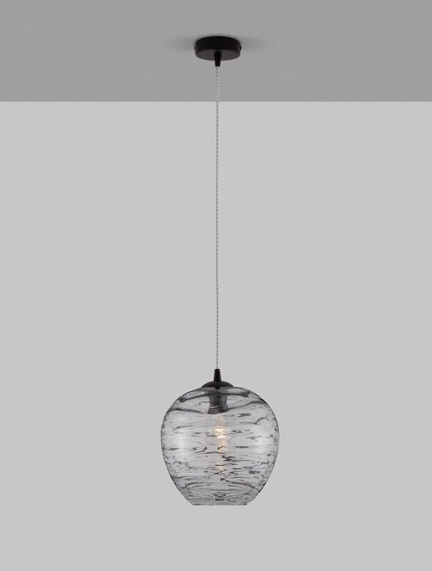Nova Luce Pendelleuchte Hängeleuchte EVLEEN Schwarz Metall Glas E27 LED 120 cm - 5212017434432
