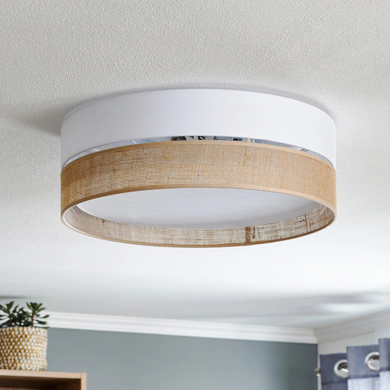 Euluna Deckenlampe Linobianco Deckenlampe Lampe 3-flmg E27 Ø 45 cm weiß braun - 5901780565770