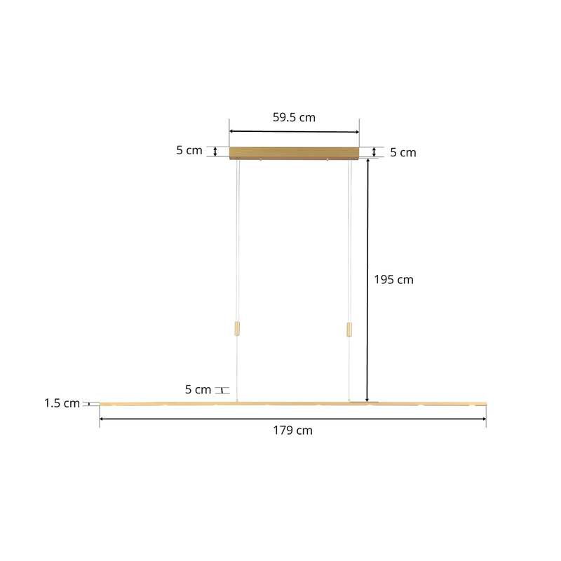 Rothfels LED-Pendelleuchte Pendelleuchte Lampe Leuchte Licht IP20 Tolu messing - 4251096567724