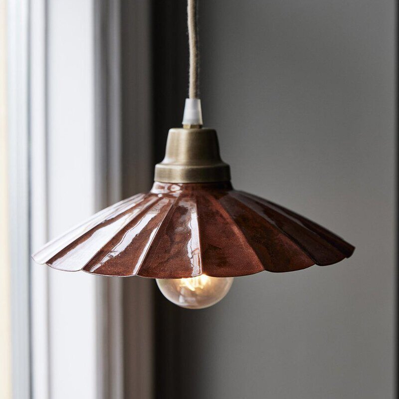 PR Home Hängelampe Ester terracotta Hängeleuchte Leuchte Ø 24 cm Eisen Stecker - 7330976140596