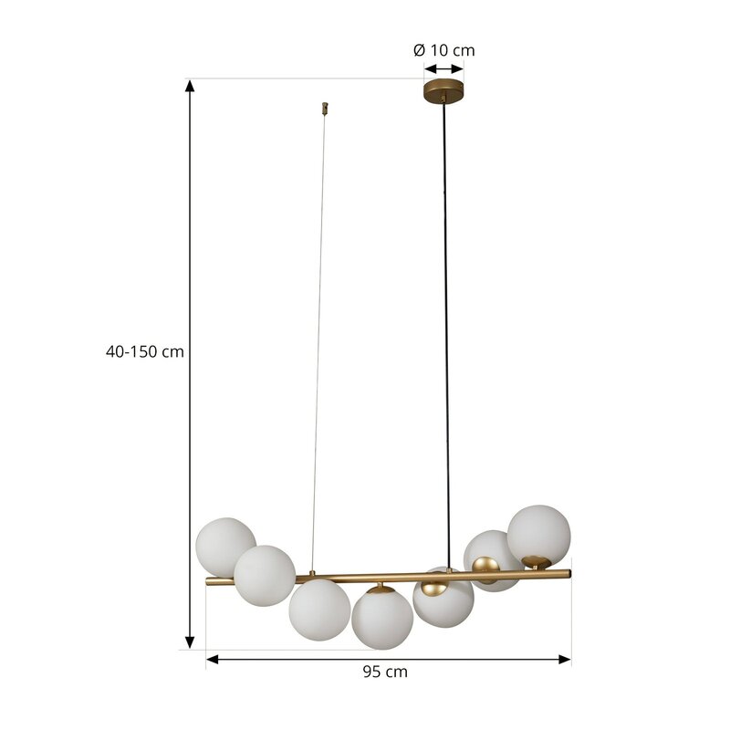 Lucande Hängeleuchte Isandro gold opal 7-flammig Deckenlampe Deckenleuchte Spot - 4251911786439