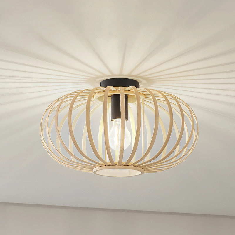 Lindby Deckenleuchte Lielle LED Lampe Hängelampe dimmbar Bambus natur Ø38cm - 4251911793222