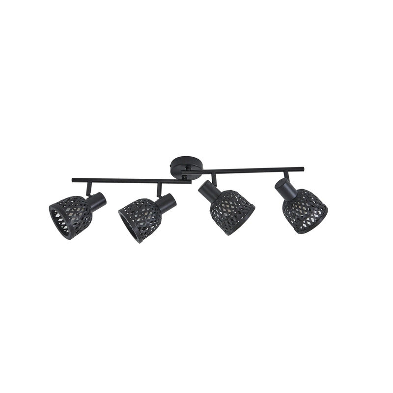 Lindby Deckenleuchte Lampe Eskil Schwarz Bambus 4-flammig E14 LED Leuchte Licht - 4251911794502