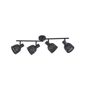 B-Ware Lindby Deckenleuchte Lampe Eskil Schwarz Bambus 4-flammig E14 LED Leuchte Licht