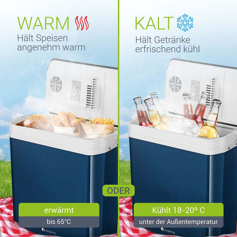 Kühlbox Nordpol Elektrische Kühlbox blau 24 L mit 12V 230V Anschluss unterwegs - 4260565527978