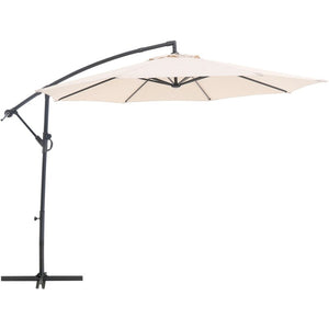 B-Ware Ampelschirm Alvarado Gartenmöbel Sonnenschirm beige Ø300cm mit Kurbelmechanismus