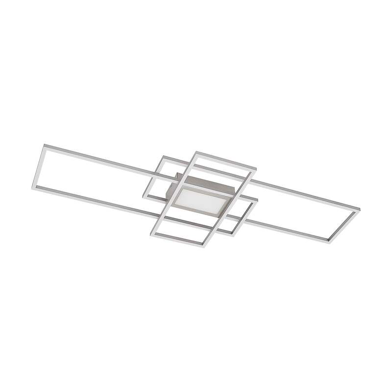 Lindby Deckenleuchte Caitlin LED Lampe dimmbar nickel CCT Fernbedienung 105x42cm - 4251096595598