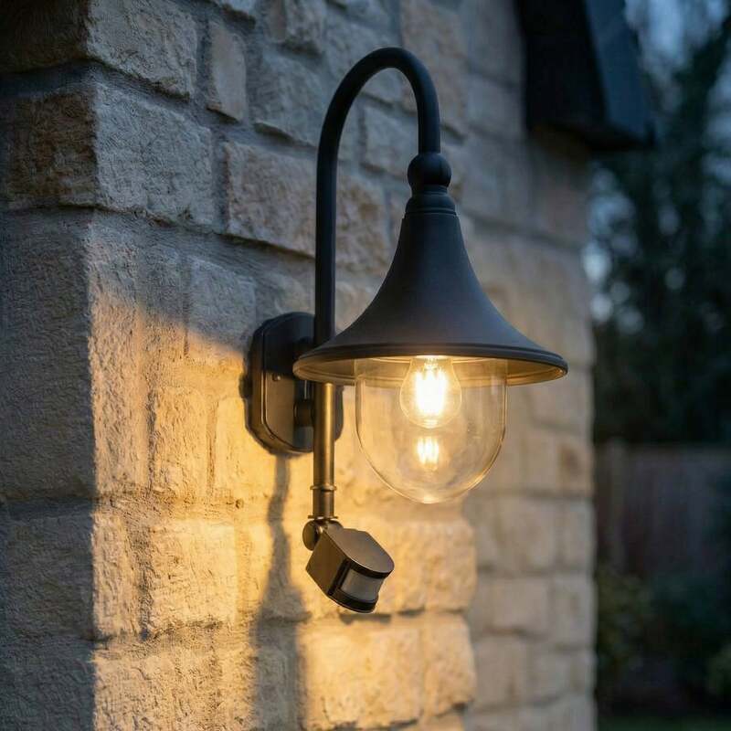 Lindby Außenwandleuchte Gartenleuchte Daphne LED Wandleuchte mit Sensor Lampe - 6291106556896