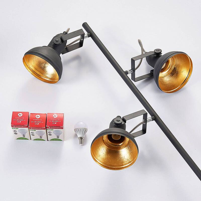 Lindby LED-Stehlampe Lilly Stehleuchte Lampe Leuchte drei Strahler E14 schwarz - 4251096532678
