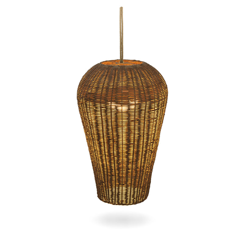 Newgarden Außenleuchte Hängeleuchte Saona LED dimmbar Rattan schwarz 49cm - 8435578504704