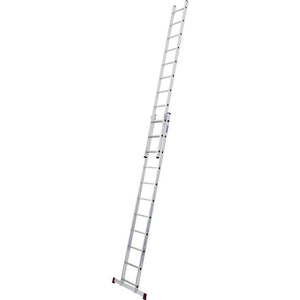 B-Ware Krause Schiebeleiter Aluminium 4,85m Arbeitshöhe 16 Sprossen 150kg Traglast