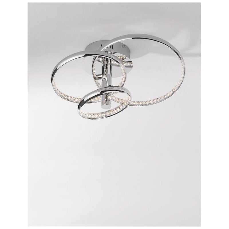 NOVA LUCE Deckenleuchte Lampe LED NETUNO Chrom Glas 30 W Ø 45 cm verstellbar - 5212017419637