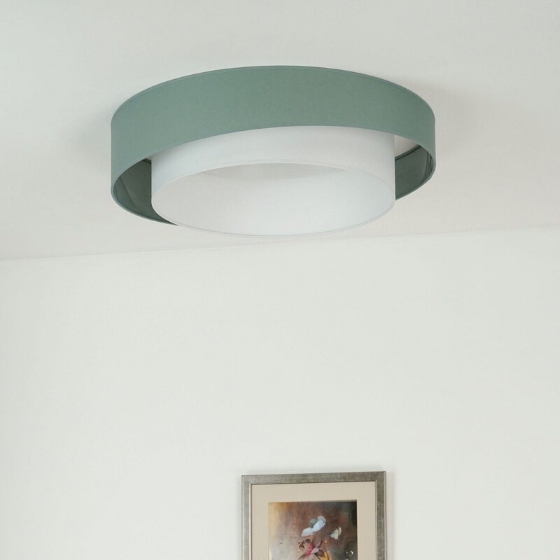 Luneta Deckenleuchte Lampe LED Textil grün weiß Fernbedienung dimmbar 60 cm62 - 5905317606431