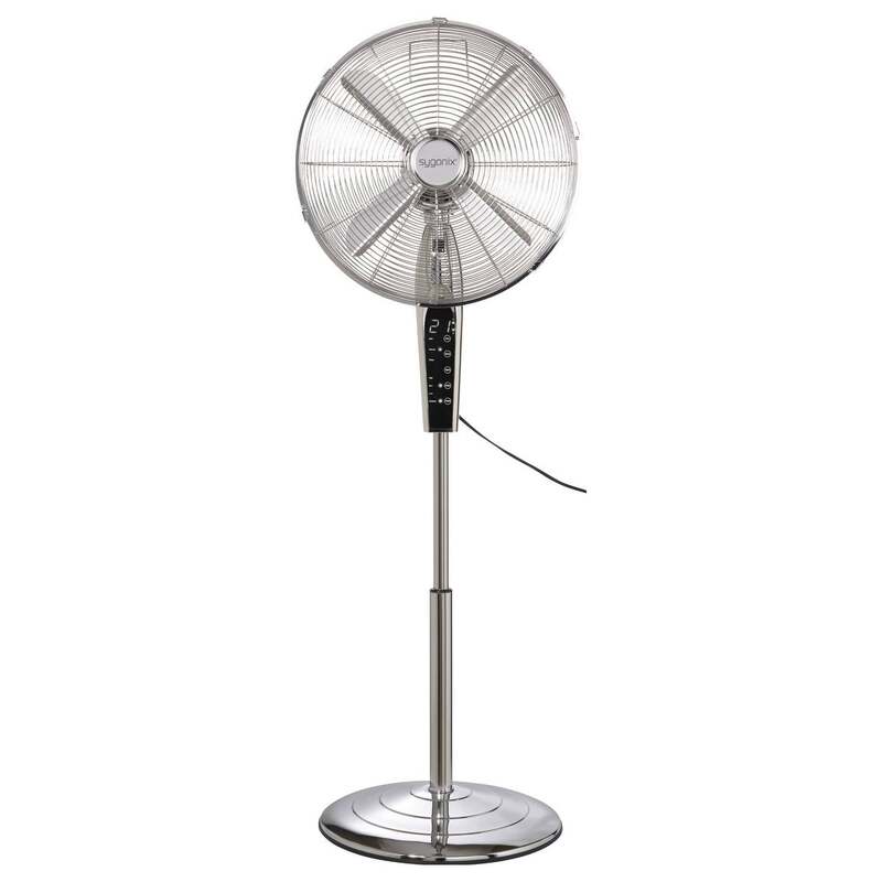 Sygonix Standventilator Ventilator höhenverstellbar Oszillierend 50W Chrom - 4064161489445