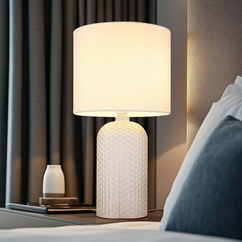 Globo Lighting Tischleuchte Lampe Sofia Glas weiß Ø 26,5 cm Höhe 50 cm - 9007371475544