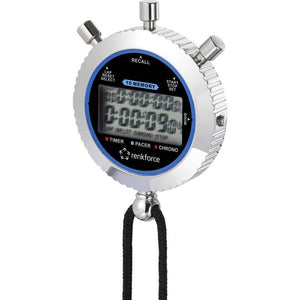 B-Ware Renkforce Stoppuhr RF-SW-200 digital Zeitmesser Metall präzise 10 Runden Silber