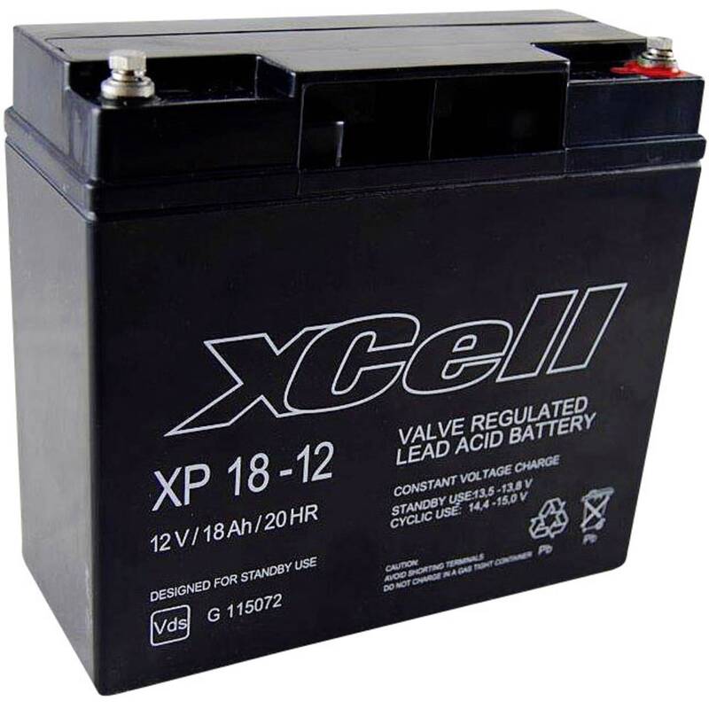 XCell Bleiakku XP1712 12V 18Ah AGM wartungsfrei M5-Schraubanschluss 181x167x77mm - 2050003638708