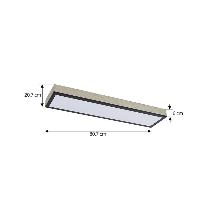 Lindby LED Panel Deckenleuchte Leuchte Laviona CCT dimmbar schwarz grau 80 cm - 4251911797022