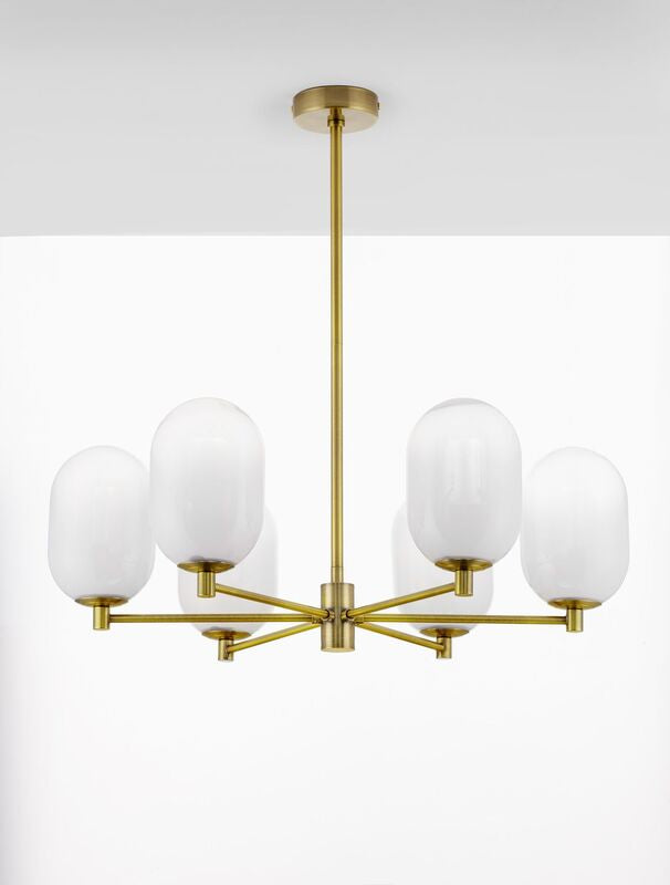 Nova Luce Pendelleuchte Hängeleuchte BALOR G9 LED 6-fach Gold dimmbar Ø 65 cm - 5212017434319