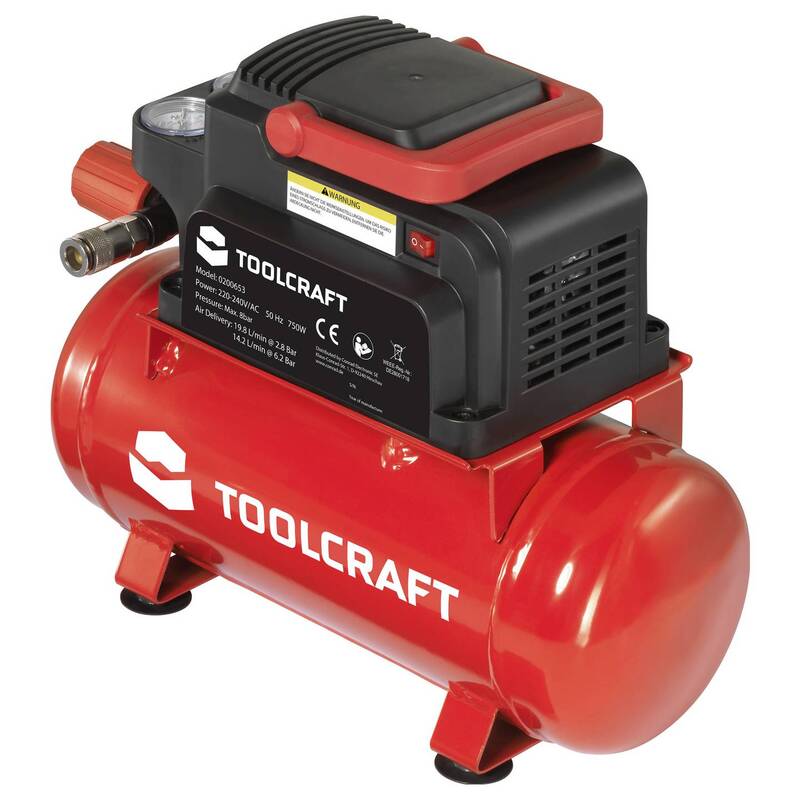Toolcraft Druckluftkompressor Kompressor Luftkompressor Druckluftgerät 6 l 8 bar - 4064161474007