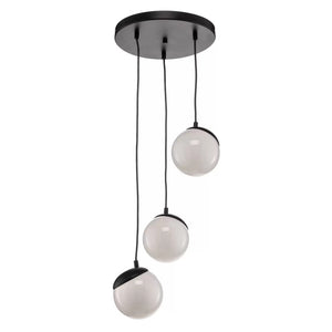 B-Ware Hängeleuchte Sfera 3-flammig Glas/Metall schwarz Hängelampe E14 SIEHE TEXT/FOTO