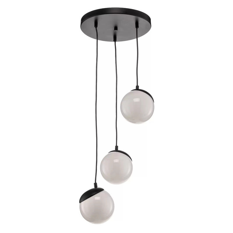 Hängeleuchte Sfera 3-flammig Glas/Metall schwarz Hängelampe E14 SIEHE TEXT/FOTO - 5902693771173