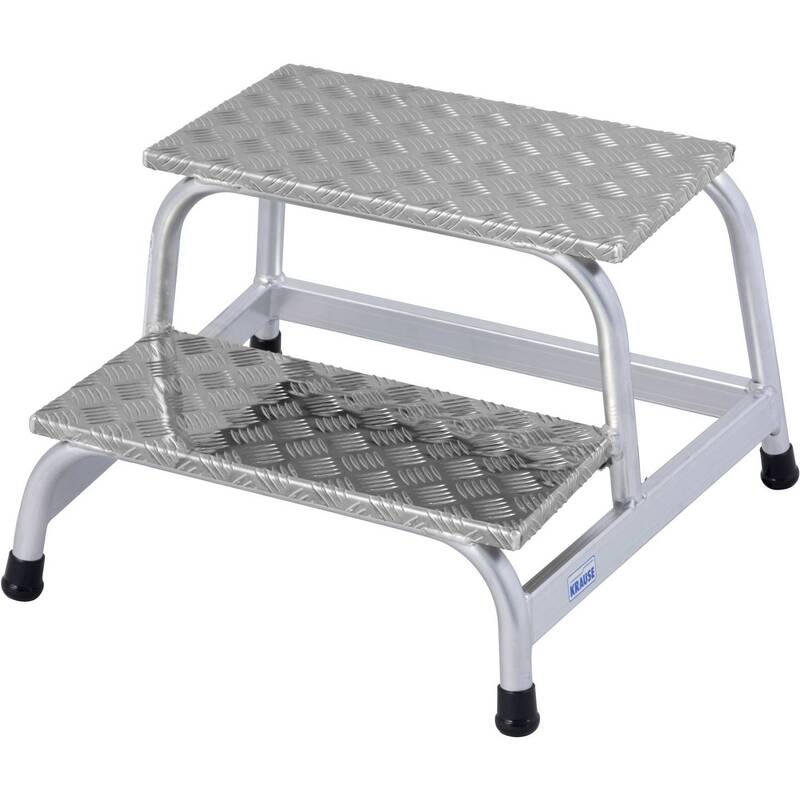 Krause Montagetritt Aluminium 2 Stufen Arbeitshöhe 2,4m TUV EN14183 400mm 4,8kg - 4009199805027