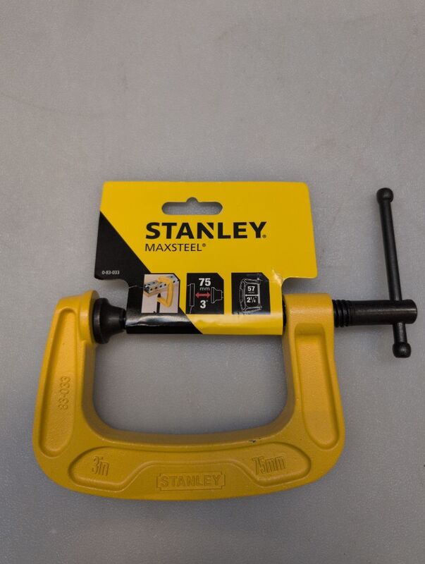 Stanley C-Klemme Spannweite 75mm schwarz-gelb 670g max. Klemmöffnung 7,5cm - 3253560830335